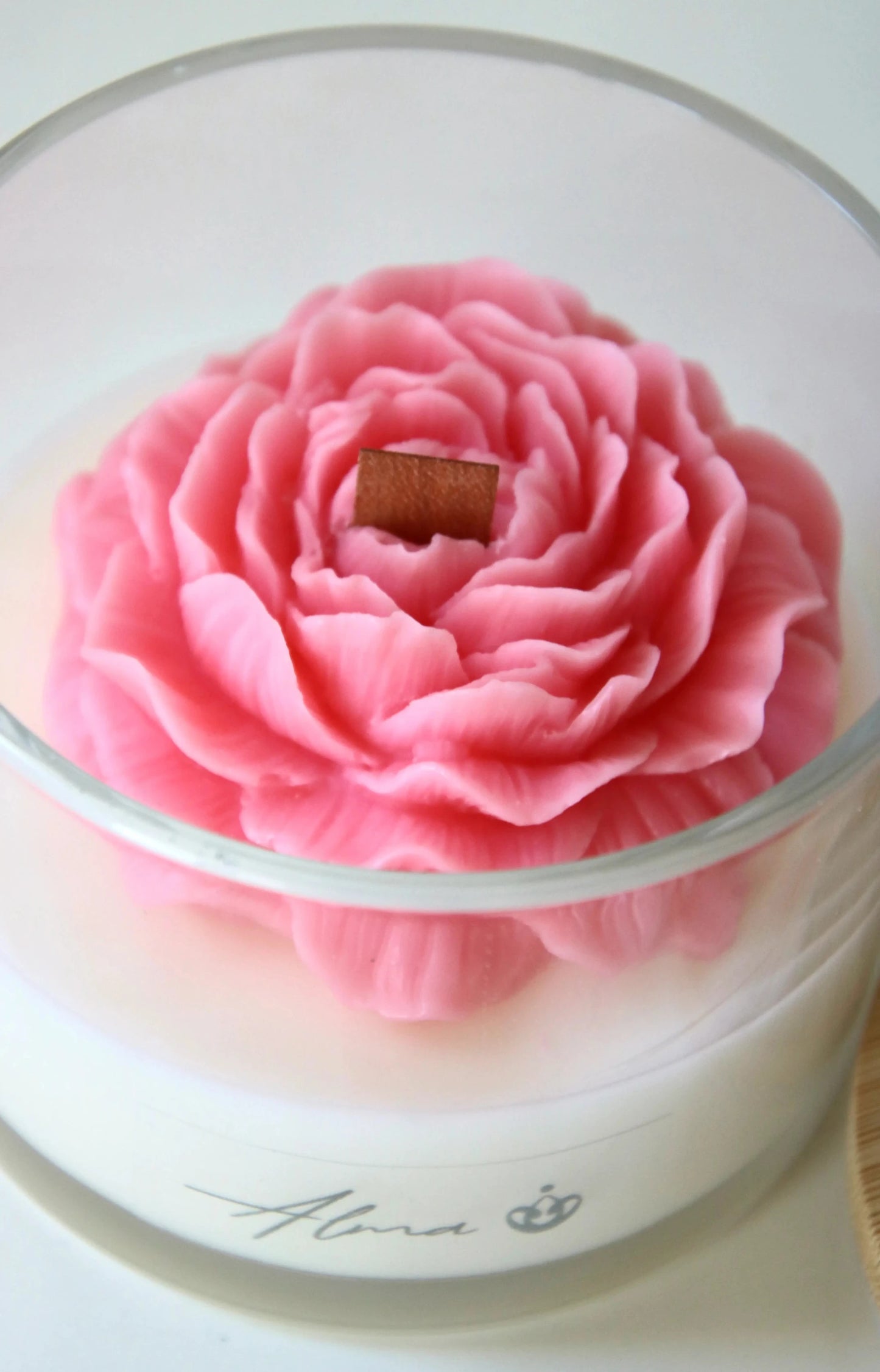 Blooming Peony Candle Pink