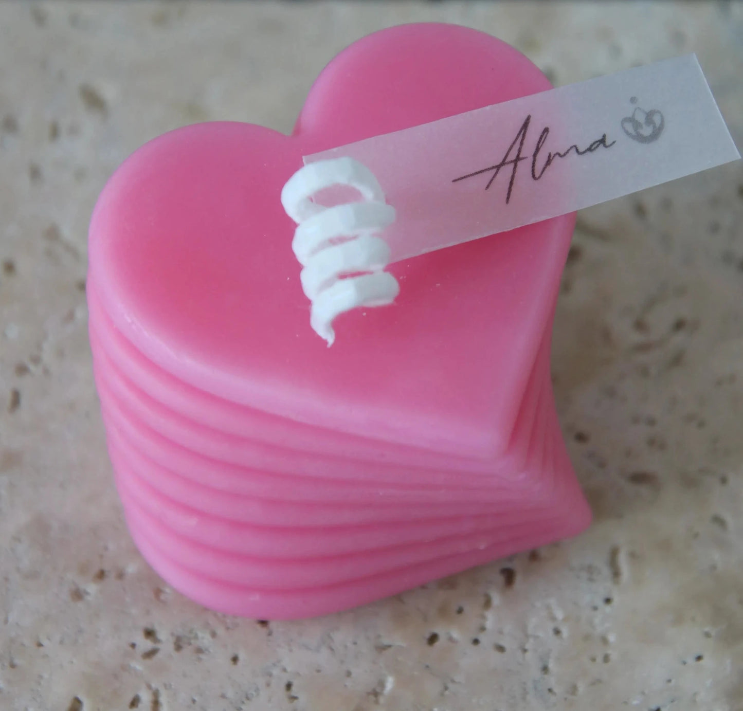 Heart Of Layers Candle Pink
