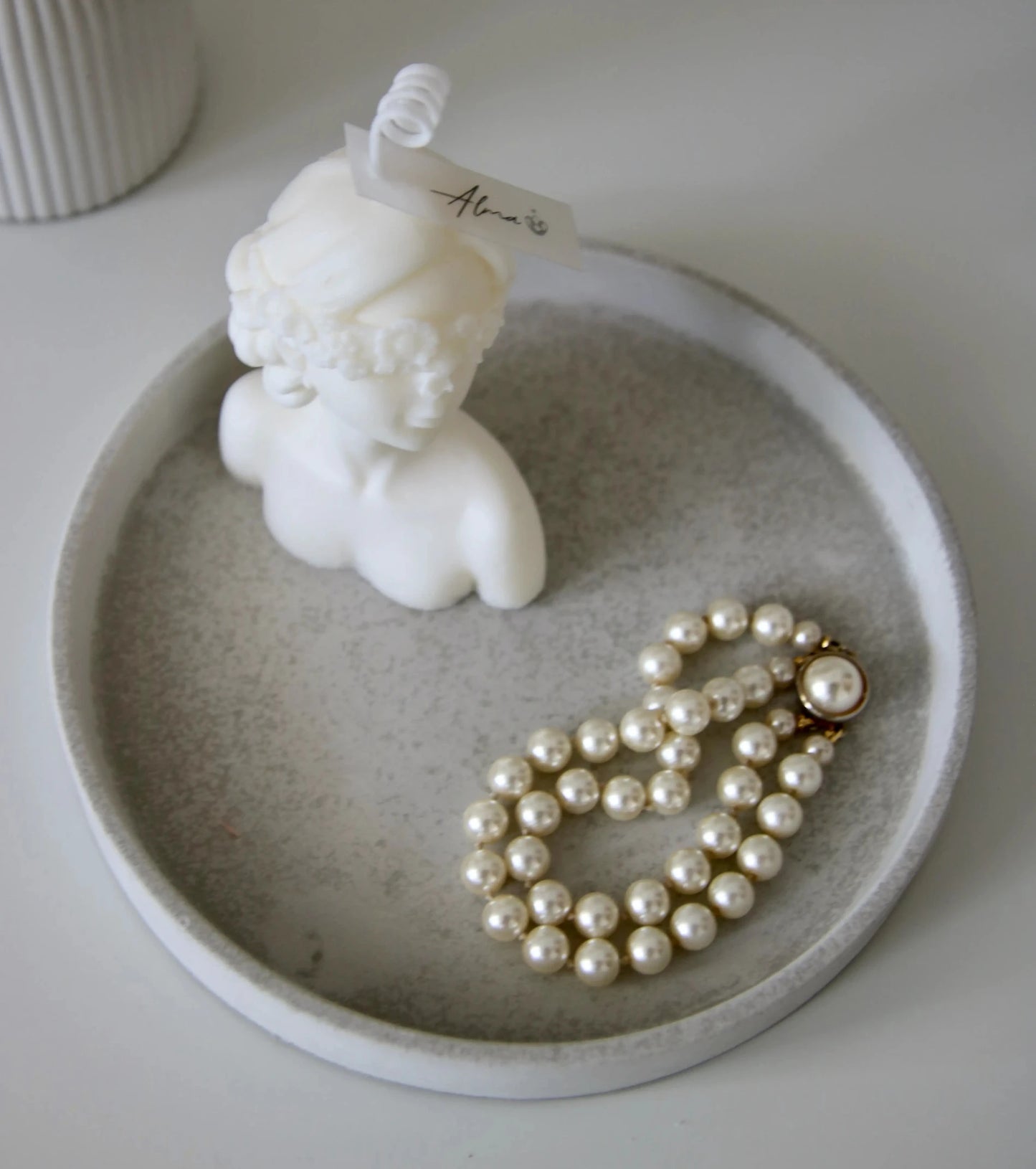Large Concrete Round Tray Accessory Up