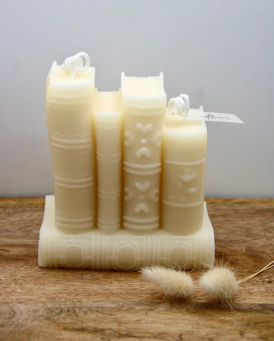 Old Books Candle Front