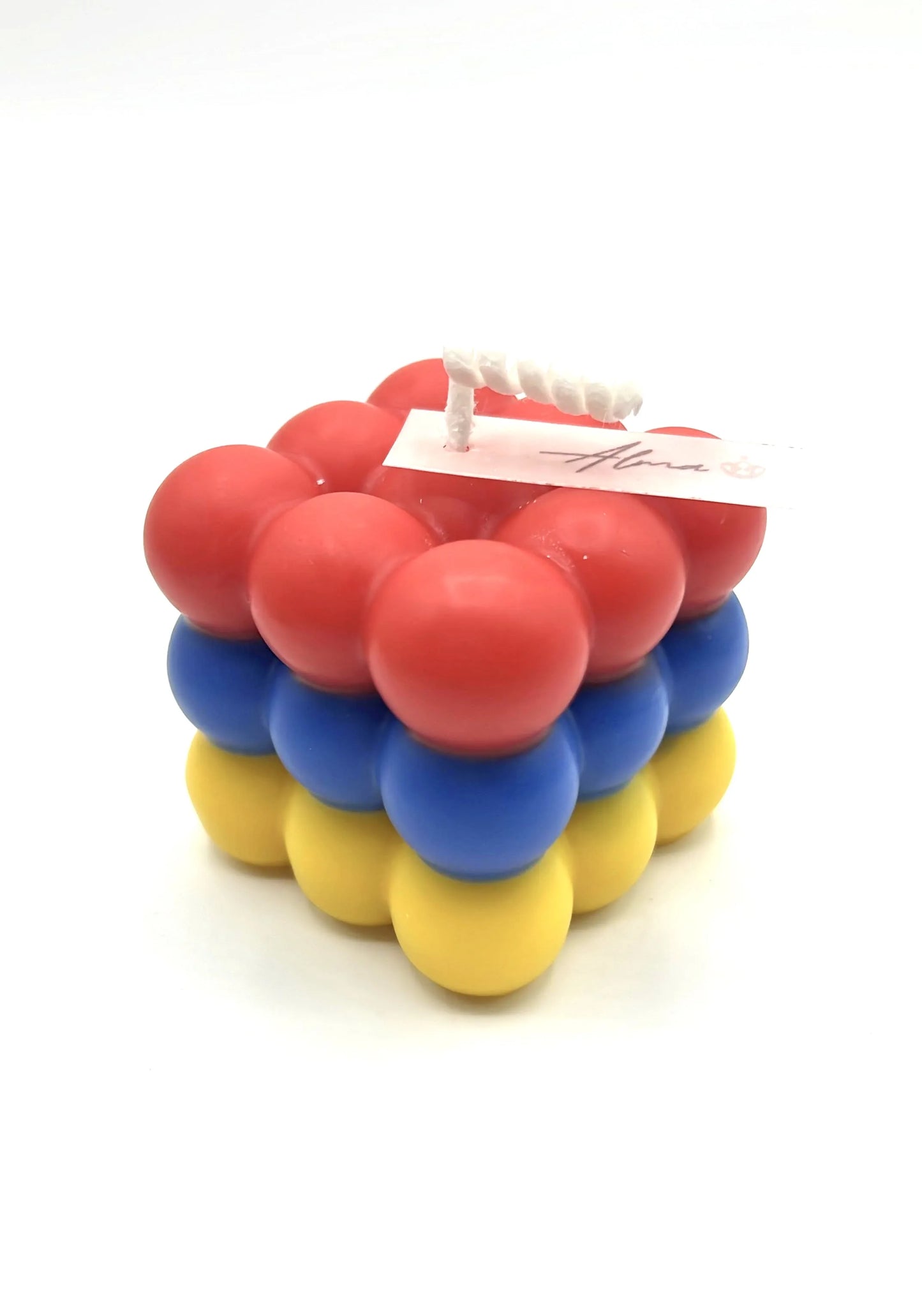 Alma Gift Colors of the World Colombia yellow blue red bubble candle, handmade Miami