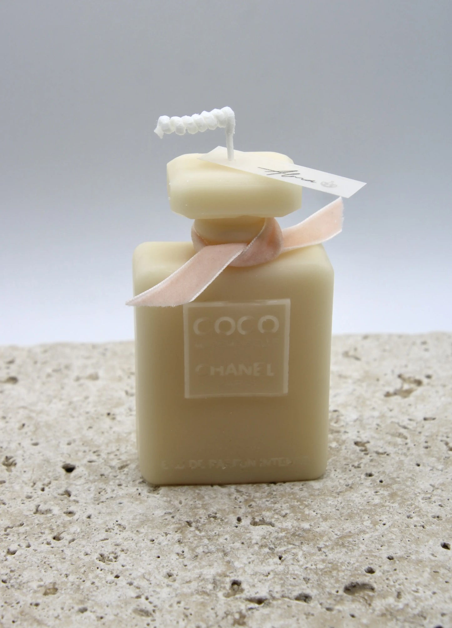 ivory perfume bottle candle luxury inspired decorative soy wax candle for elegant home decor