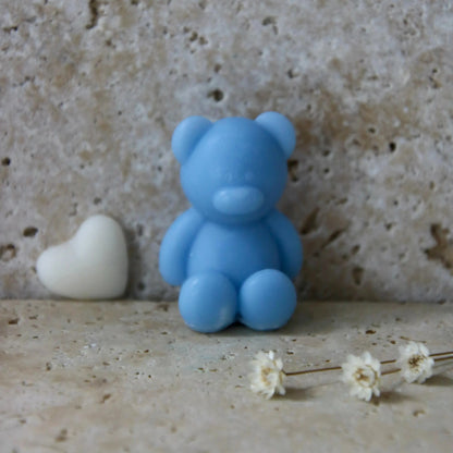 Baby Teddy Bear Candle Blue