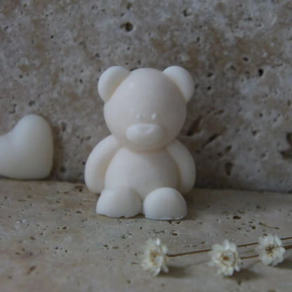 Baby Teddy Bear Candle Ivory