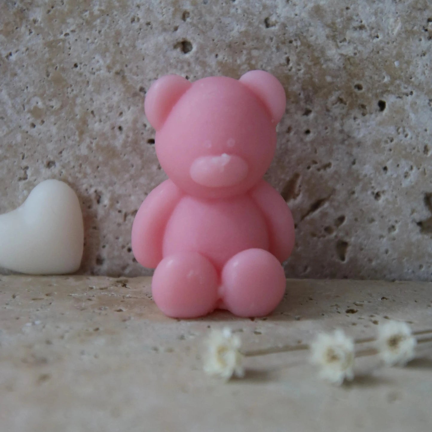 Baby Teddy Bear Candle Pink