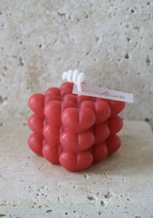 Heart_Cube_Candle_Red