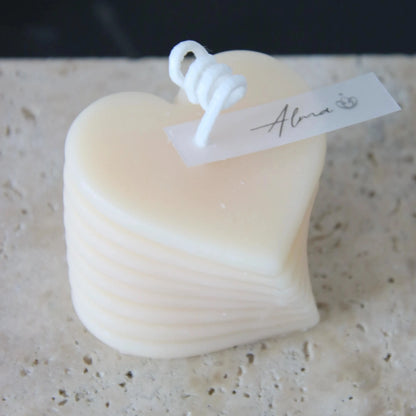 Heart Of Layers Candle Ivory