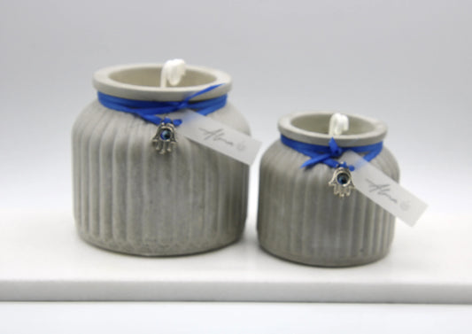 Large and Small White Concrete Jar Candle Jasmine Scent Zen Decor Candle Miami