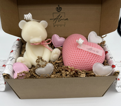 Lazy Bear and Love Heart Gift Box Front