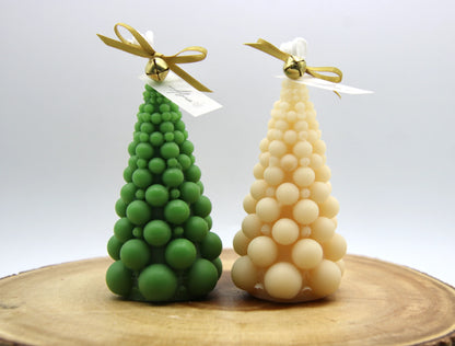 Modern bubble-style Christmas tree candle – handmade soy wax holiday decor – Alma Gift