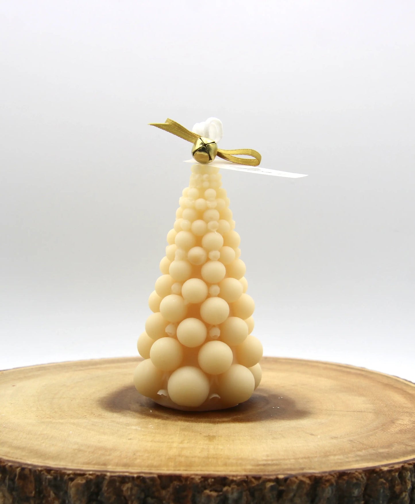Modern bubble-style Christmas tree candle – handmade soy wax holiday decor – Alma Gift Ivory