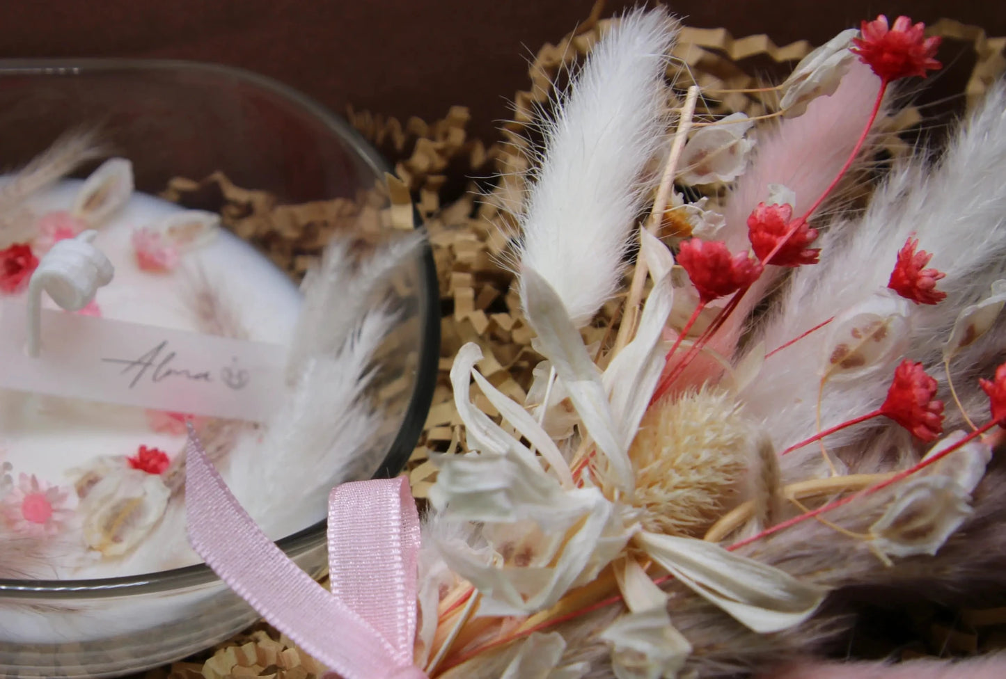 Natural Dry Flowers Bouquet Close