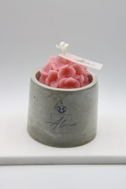 Pink Bouquet Decorative Candle – Love Spell Scent – Floral Home Decor Miami Front