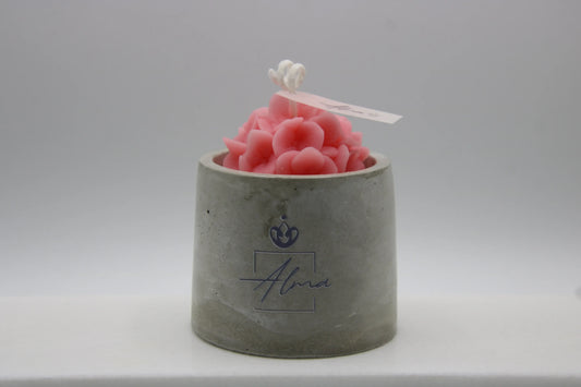 Pink Bouquet Decorative Candle – Love Spell Scent – Floral Home Decor Miami Main