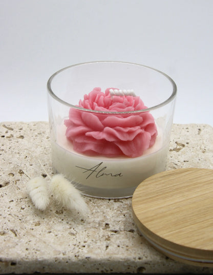 blooming peony pink open