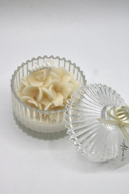 floral bouquet votive candle ivory pink decorative soy wax candle for romantic home decor