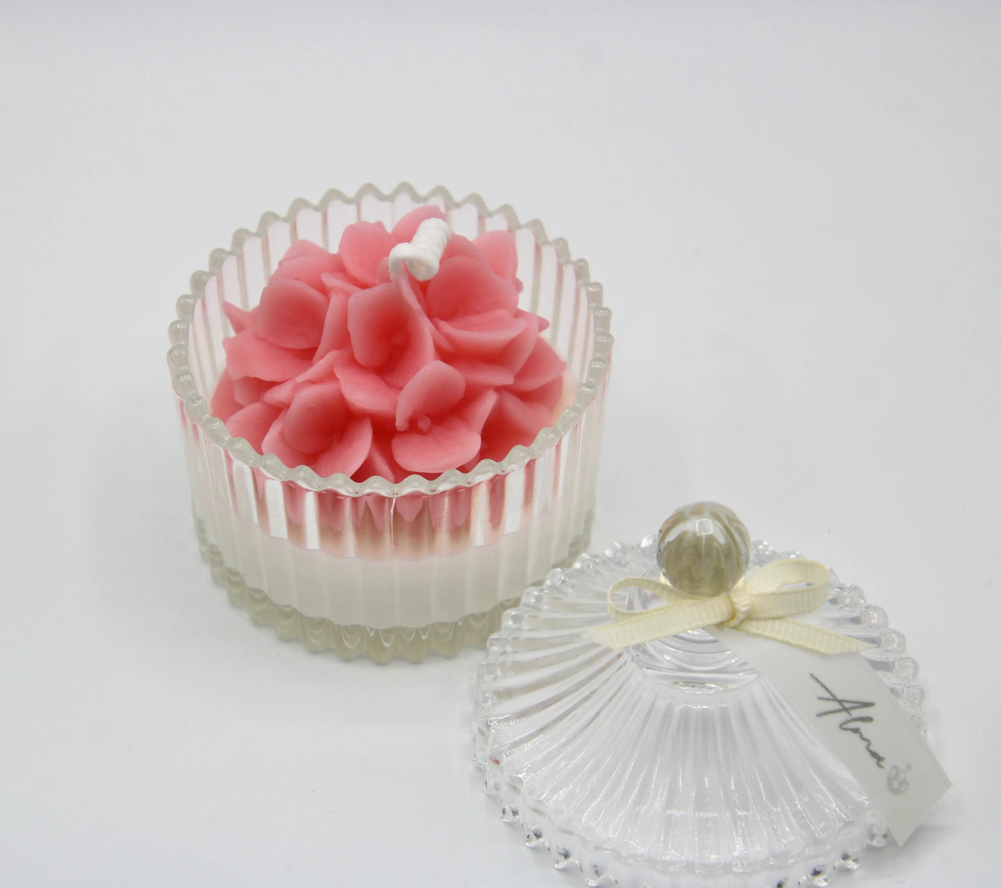 floral bouquet votive candle ivory pink decorative soy wax candle for romantic home decor