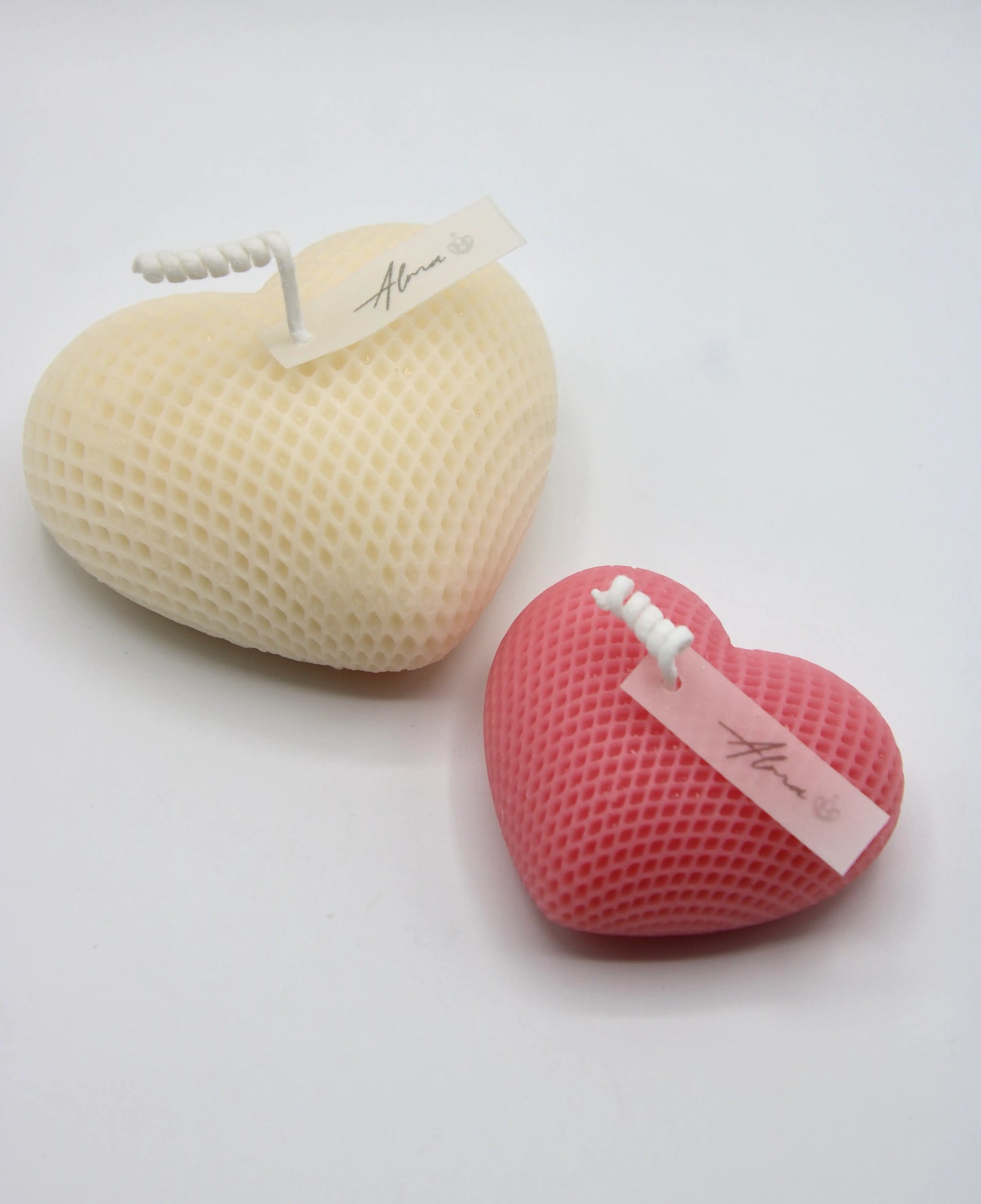 heart shaped candles ivory and pink handmade romantic decorative candles