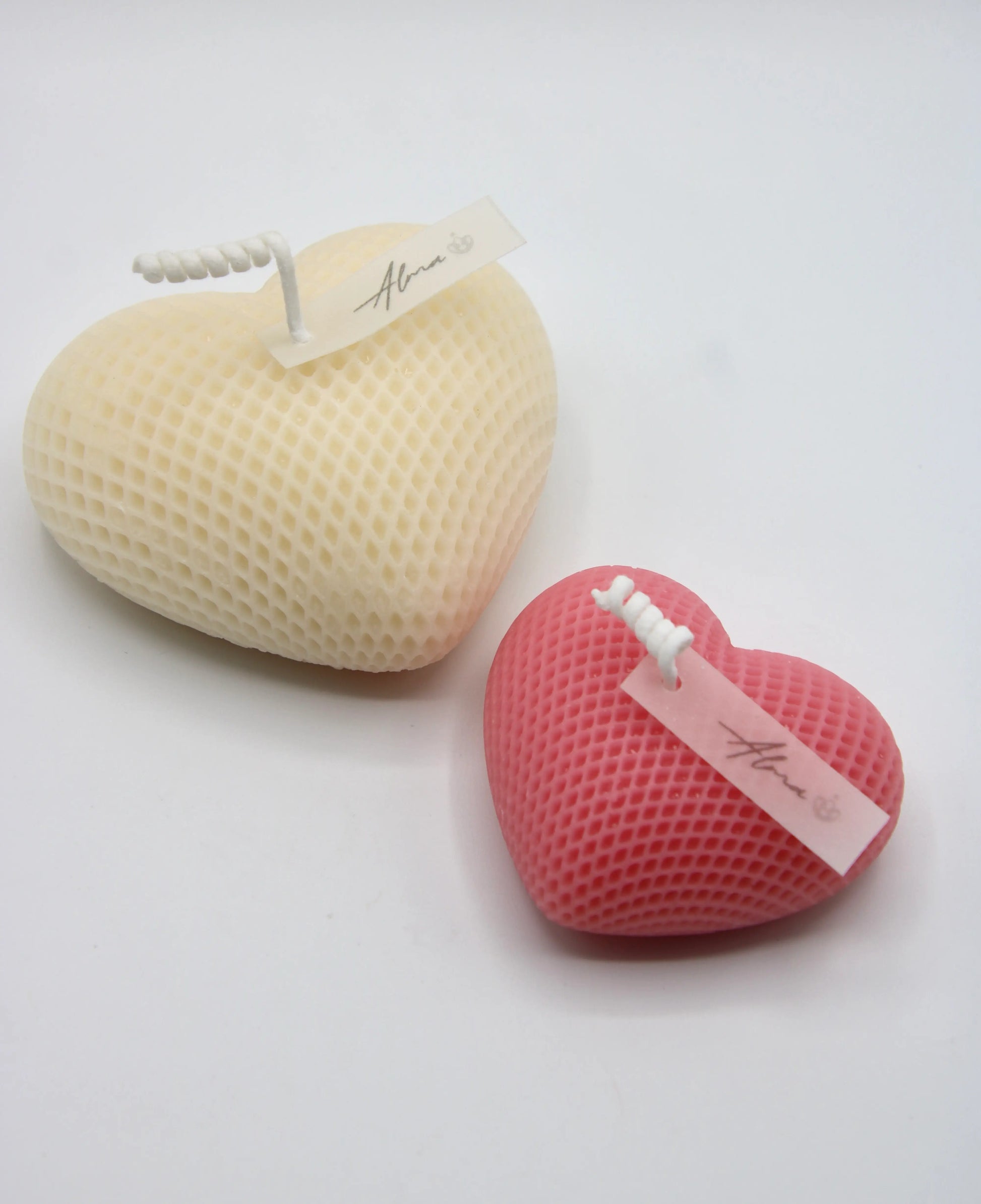 heart shaped candles ivory and pink handmade romantic decorative candles