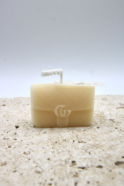 mini purse g candle ivory small decorative soy wax handbag candle souvenir gift close