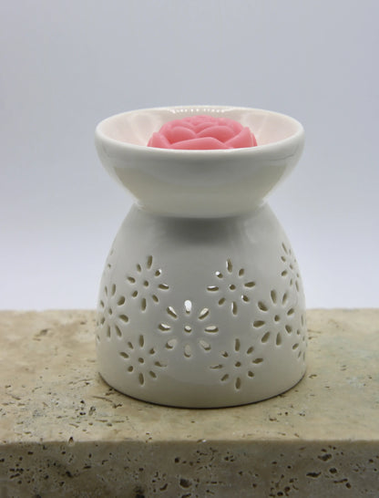 ceramic wax warmer small flower pattern gift box with wax melts and candle set